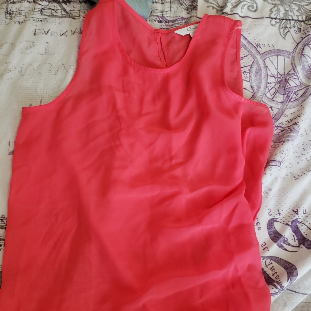 A pink tank top